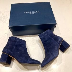 Maine Blue Suede Cole Haan Bootie, Size 7.5 Womens